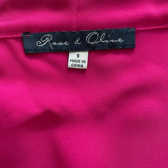 Rose & Olive Magenta Blouse, Size S - Picture 5 of 6